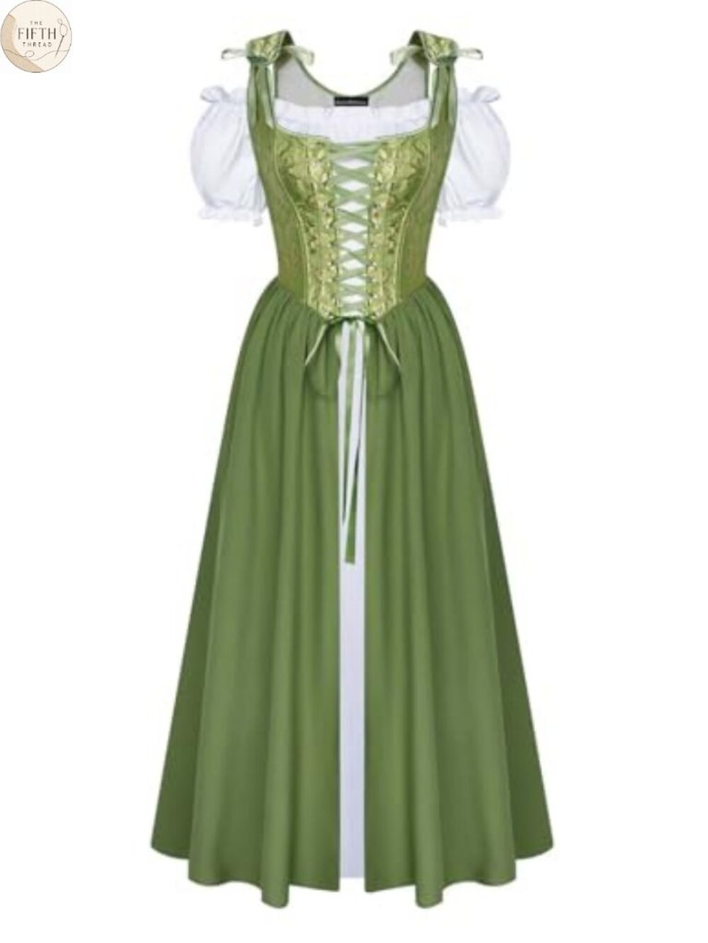 Renaissance Corset Dress Two-Piece Puff Sleeve Lace-Up Costume